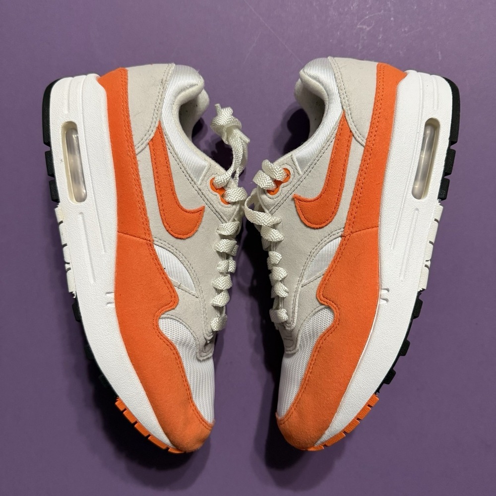 Nike Air Max 1 '87 Safety Orange White Women Shoes Sneakers DZ2628-002 Size 7
